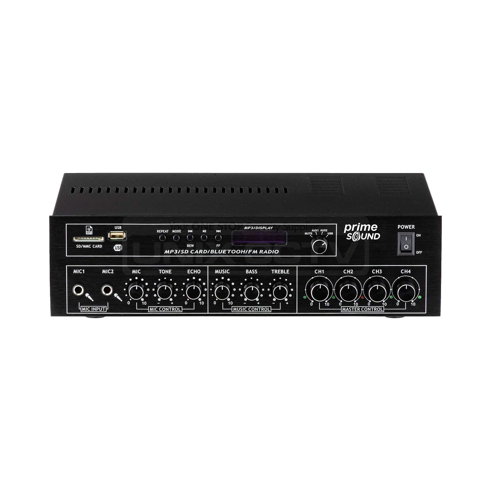 PrimeSound Public Address Audio Amplifier 320W, 4 Zones