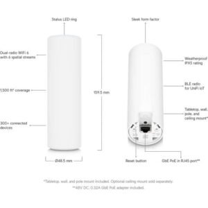 UniFi WiFi 6 AP for Mesh, 6 spatial streams, Indoor/Outdoor