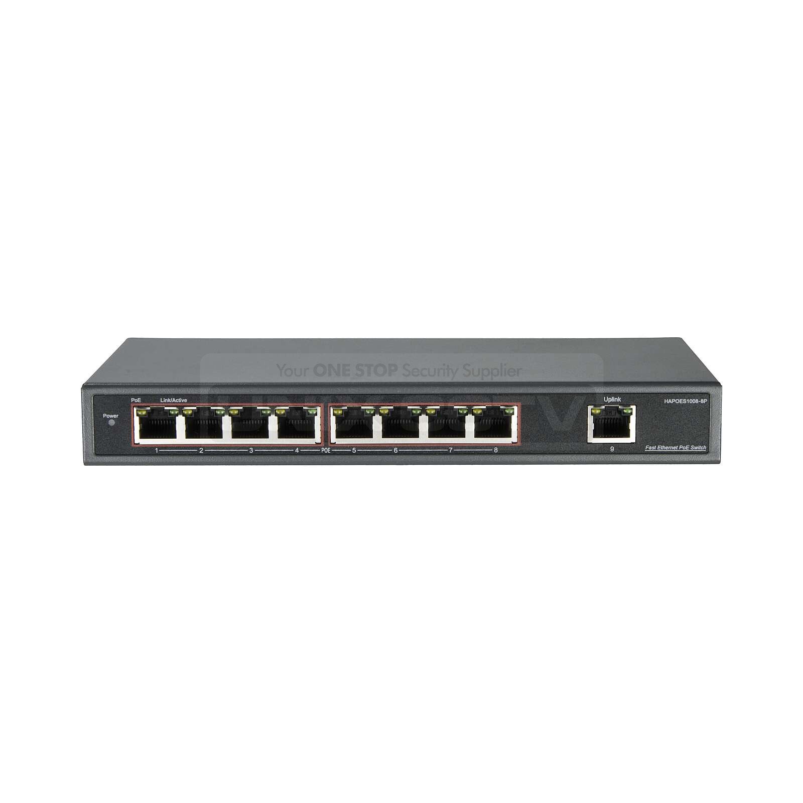 8+1 PoE Switch, 8CH PoE + 1CH Uplink, 123W