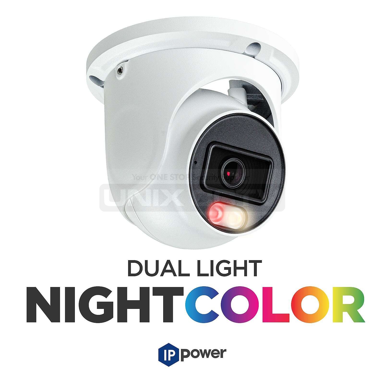 IP Power 8MP Dual-Light Turret Camera, 2.8mm Fixed Lens, NDAA