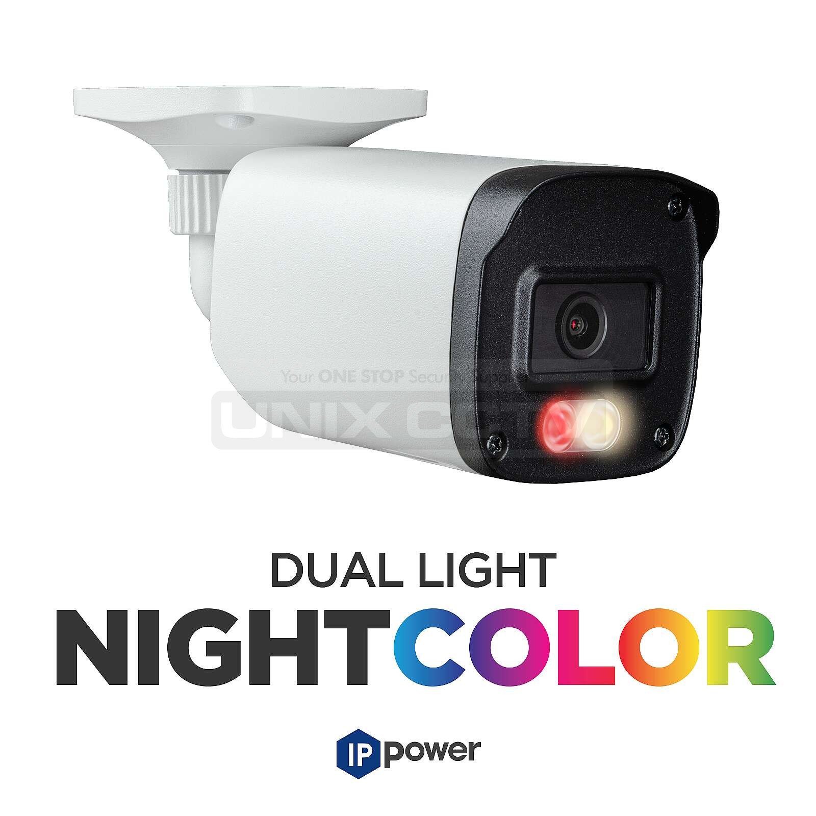 IP Power AI 4MP Dual-Light Bullet Camera, 2.8mm Fixed Lens, NDAA
