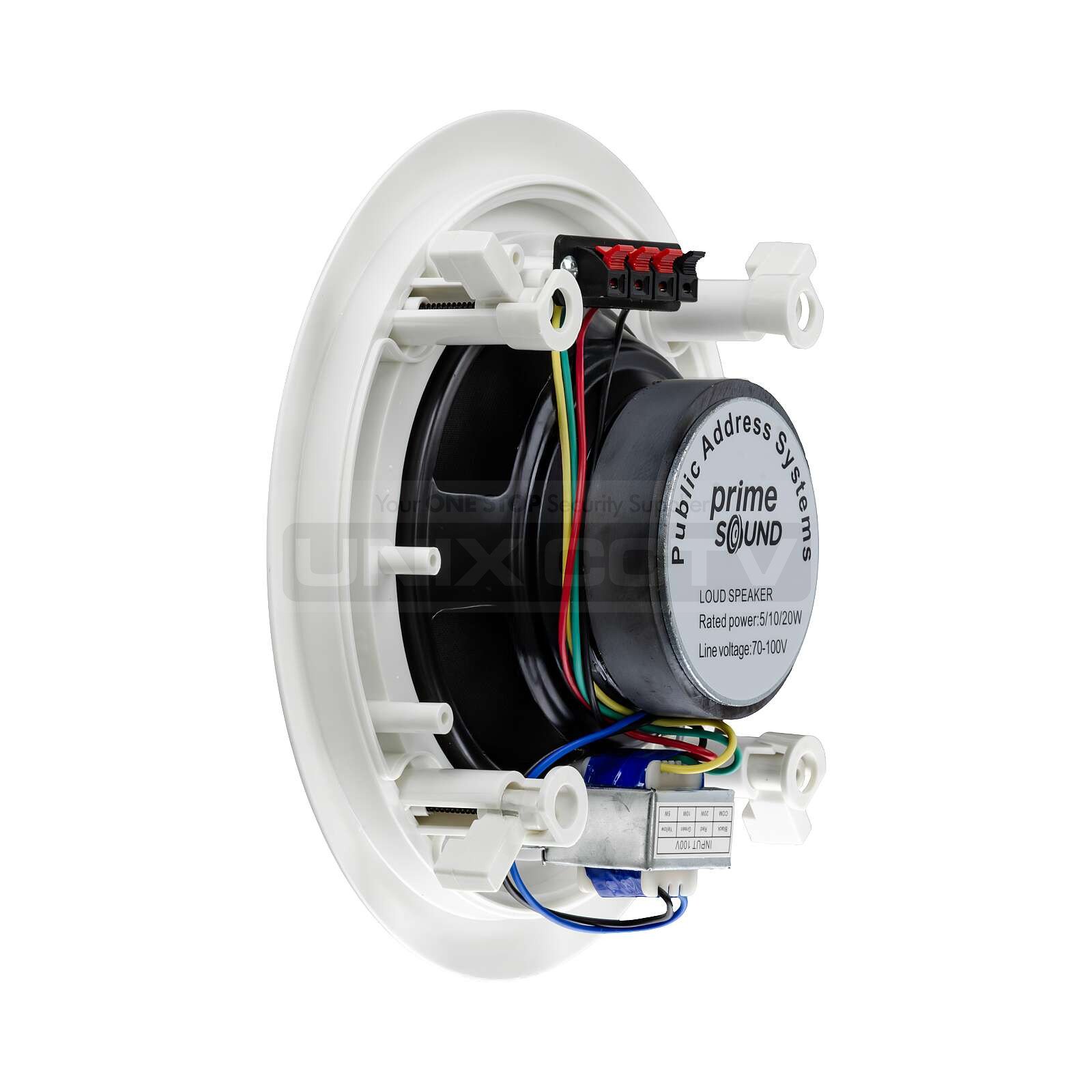 PrimeSound 6" In-Ceiling 2-Way Speaker, 20W, 70-100V