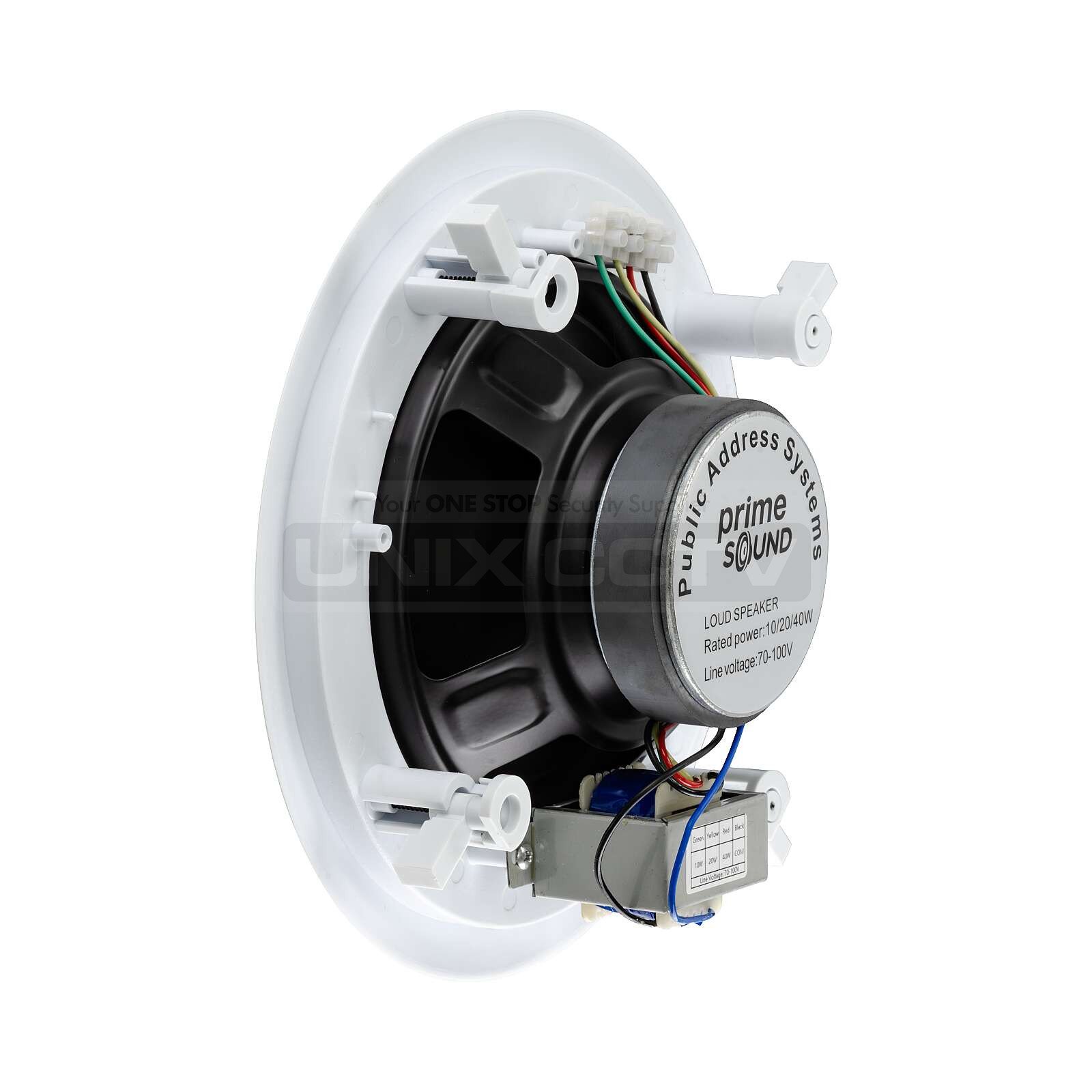 PrimeSound 8" In-Ceiling 2-Way Speaker, 40W, 70-100V
